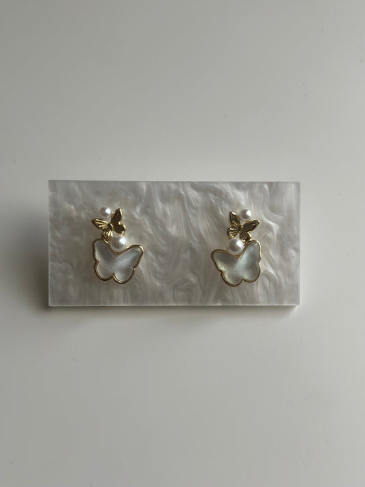 Butterfly White Studs